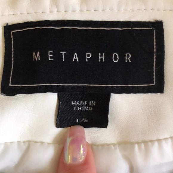 ✨Host Pick✨Sale✨ Off White Pleather Jacket - Picture 2 of 6